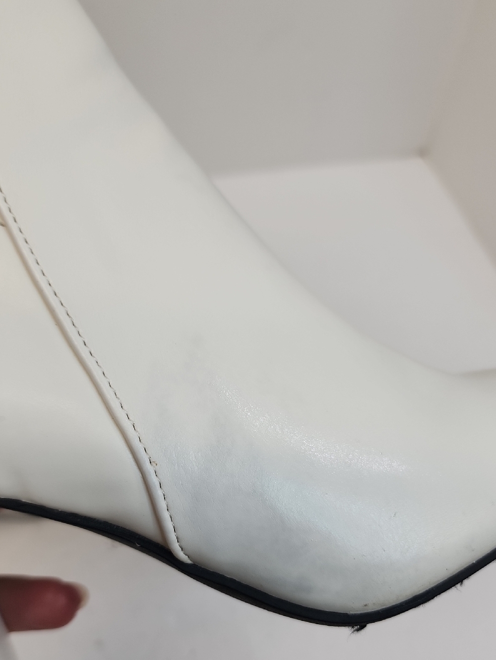 MIA White Block Heel Ankle Boots Side Zip Booties Size 6.5 - Picture 9 of 12